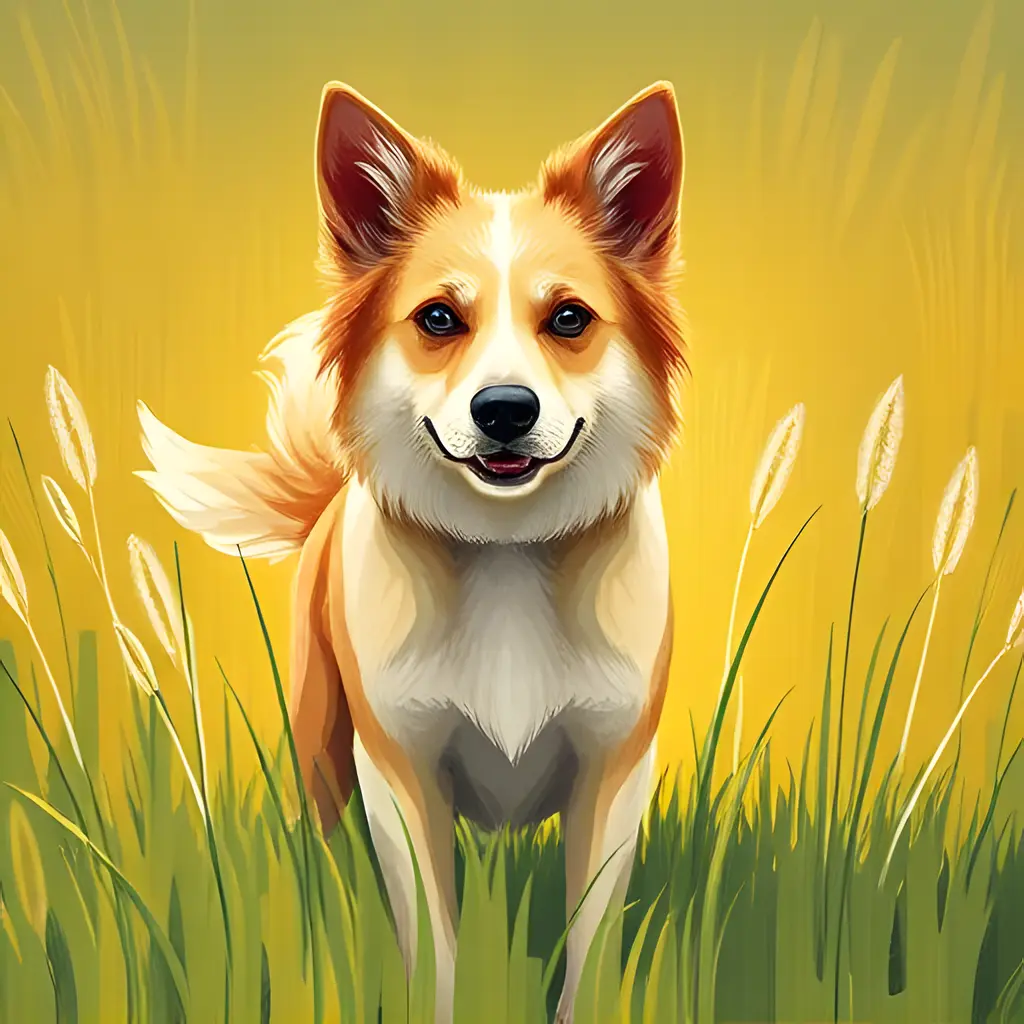Turbo image example: abstract dog on grass